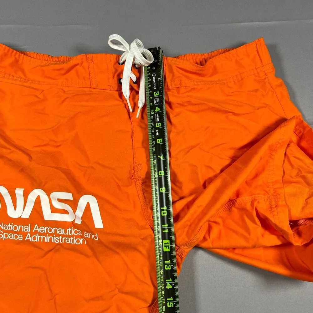 Aldrin Family Foundation Nasa Board Shorts Men XL Orange Mesh Quick Dry Swimwear